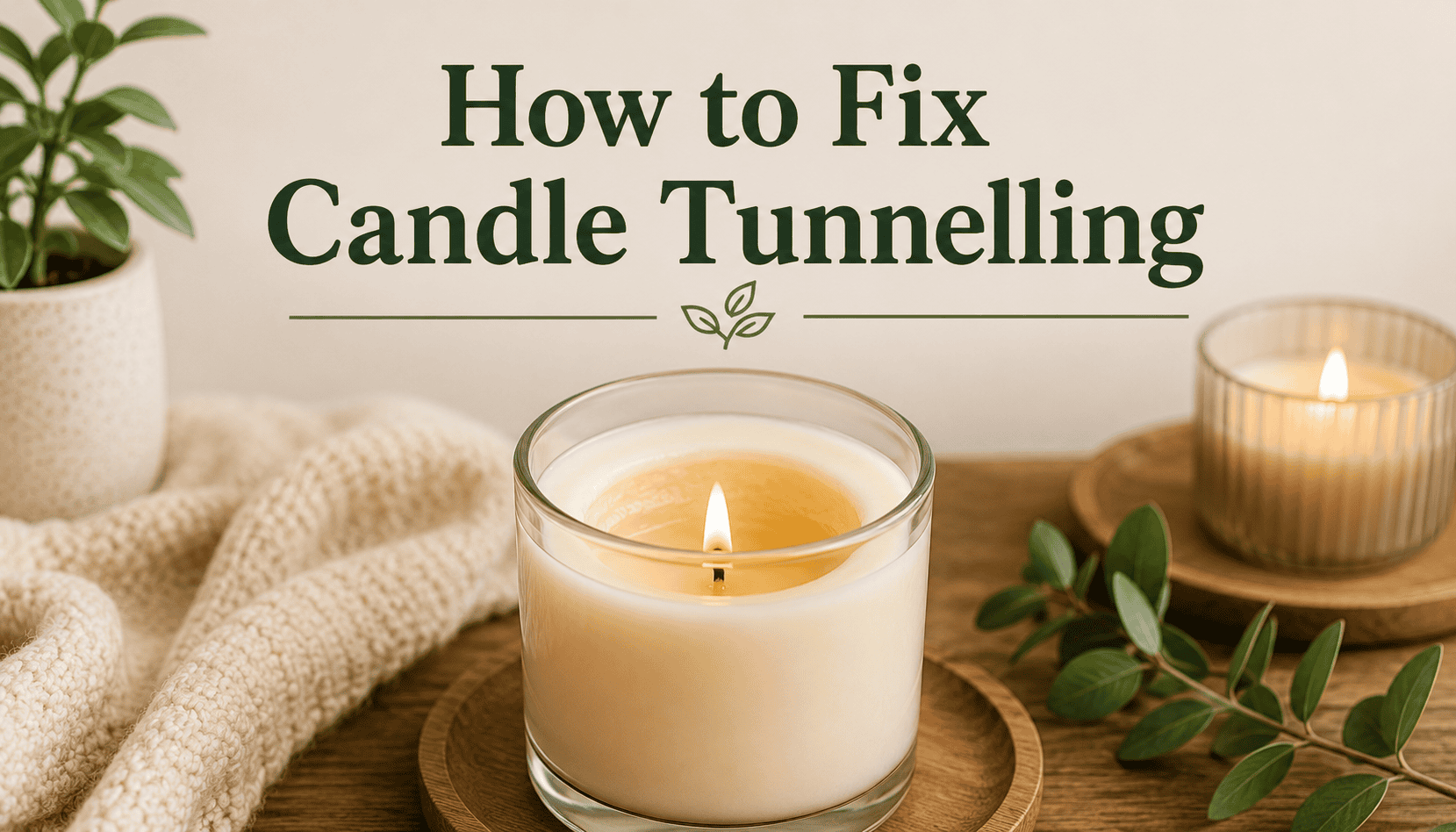 Candle with proper burn to prevent tunnelling for better candle performance.
