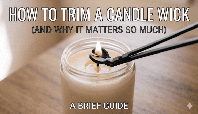 How to trim a candle wick for better burning and safety.