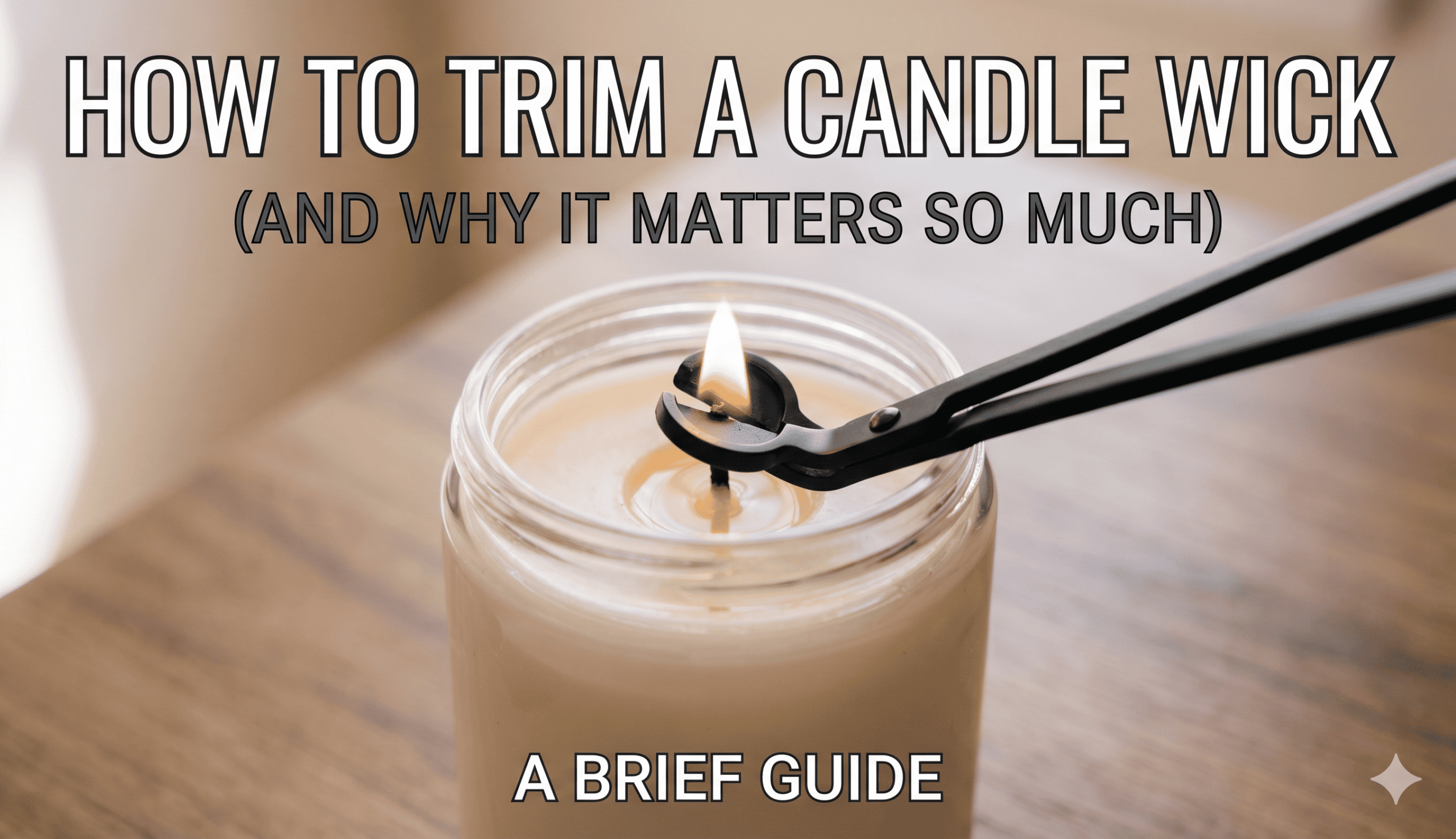 How to trim a candle wick for better burning and safety.