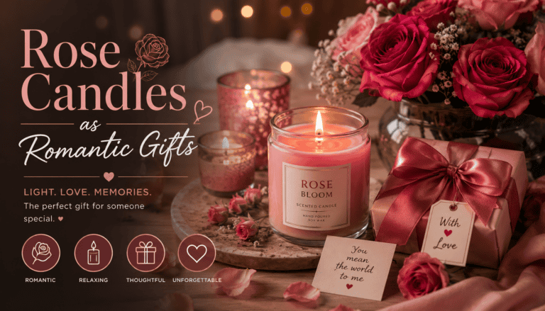 Romantic rose candles for gift-giving, perfect for special moments and love celebrations.